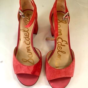Sam Edelman Susie Sandals, Size 7, Coral